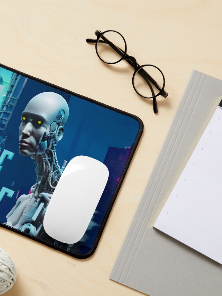 Alternate view of Cyborg Survivor Humanoid Robot in Nuclear City Destruction Mouse Pad