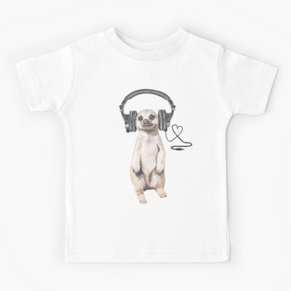 just a meerkat loving music Kids T-Shirt