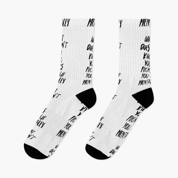 Item preview, WHAT DOESN'T KILL YOU FUCKS YOU UP MENTALLY black / Cool and Funny quotes designed and sold by DRK7DSGN.