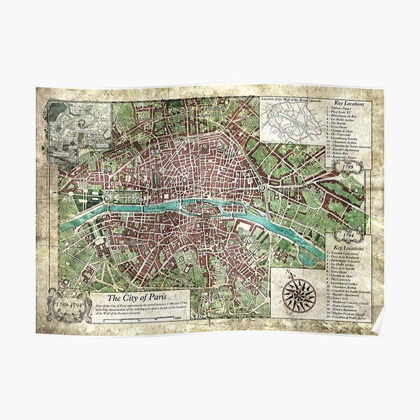 Reign of Terror - City of Paris Keeper Map (Call of Cthulhu) by Olivier Sanfilippo Poster