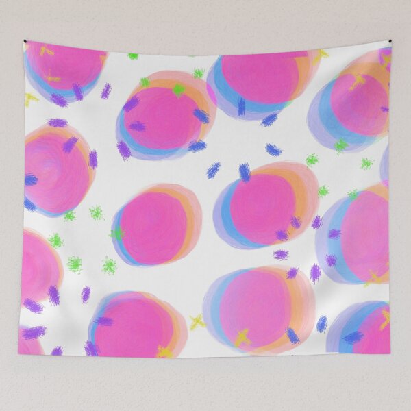 Item preview, Preppy Watercolor Brushstroke Free Polka Dots Pink, Blue and Orange Spots Dots Dalmation Animal Spots Design Multicolor designed and sold by theprintedclub.
