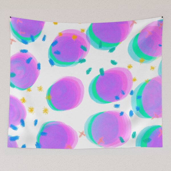 Item preview, Preppy Watercolor Brushstroke Free Polka Dots Pink, Blue and Purple Spots Dots Dalmation Animal Spots Design Multicolor designed and sold by theprintedclub.