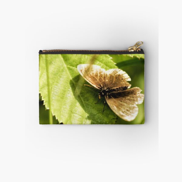 Item preview, brown butterfly on a green leaf designed and sold by Francespoppy.