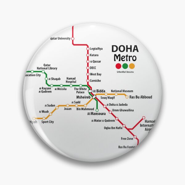 Item preview, DOHA Metro Map designed and sold by UrbanRail.