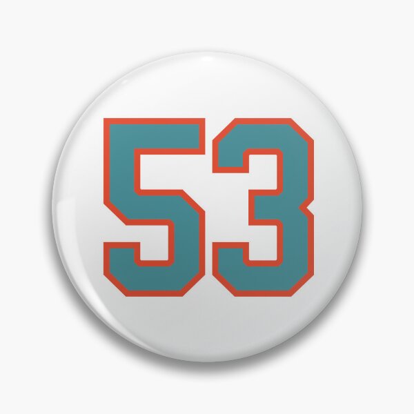 Item preview, 53 number, aqua orange lucky sports fifty three designed and sold by ArtIsParty.