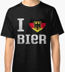 I Love Bier T-Shirt Funny Germany October Fest Drinking Tee Classic T-Shirt