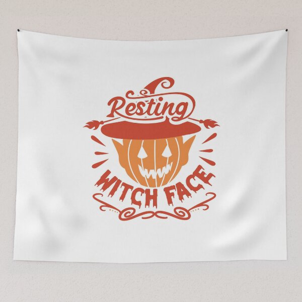 Item preview, Resting witch face Halloween retro vintage designed and sold by ArtfulGiftShop.