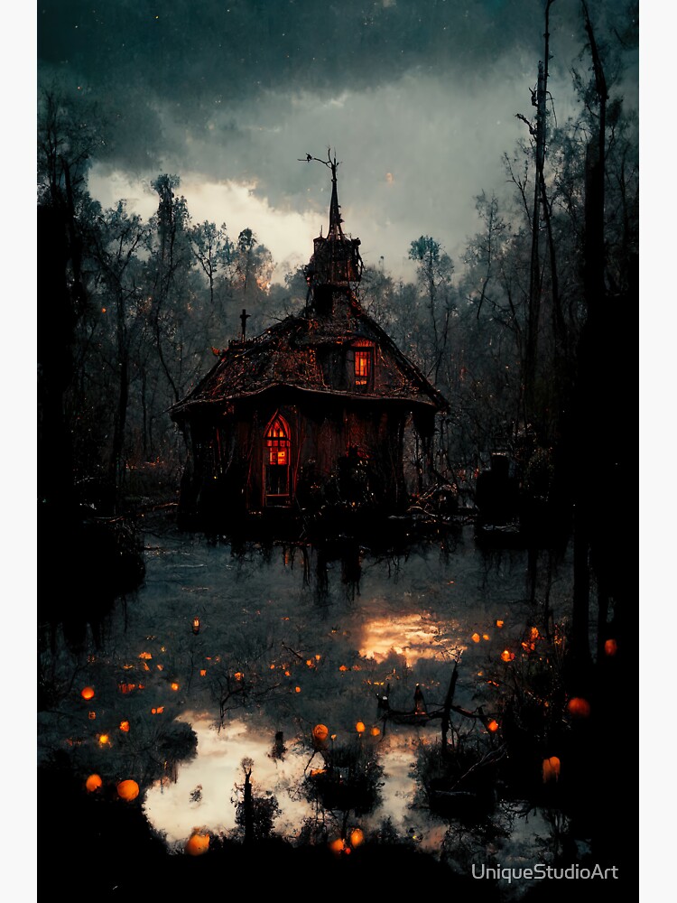 "Swamp Witch House in the Forest - Halloween Decor" Sticker for Sale by ...