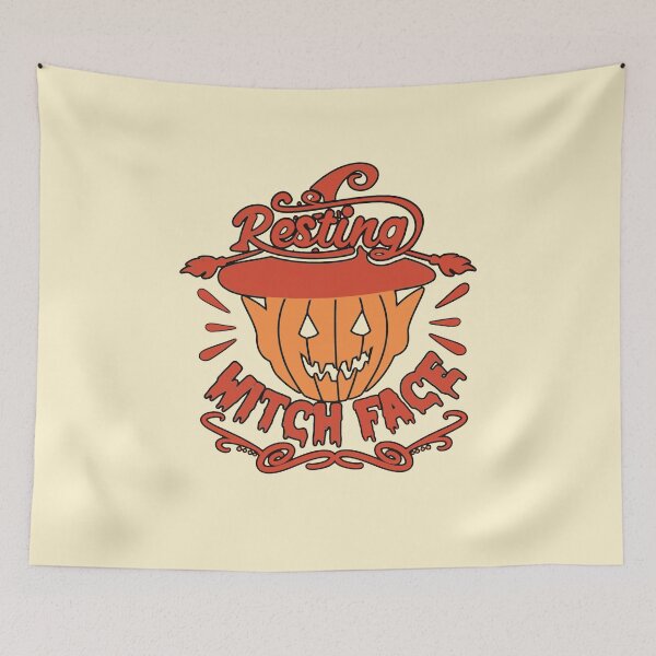 Item preview, Resting witch face Halloween retro vintage designed and sold by ArtfulGiftShop.