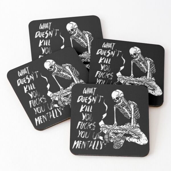 Item preview, WHAT DOESN'T KILL YOU FUCKS YOU UP MENTALLY black on black / Cool and Funny quotes designed and sold by DRK7DSGN.
