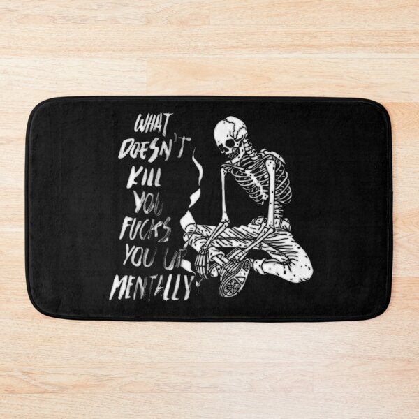 Item preview, WHAT DOESN'T KILL YOU FUCKS YOU UP MENTALLY black on black / Cool and Funny quotes designed and sold by DRK7DSGN.