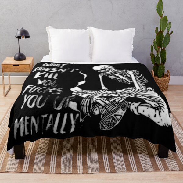Item preview, WHAT DOESN'T KILL YOU FUCKS YOU UP MENTALLY black on black / Cool and Funny quotes designed and sold by DRK7DSGN.