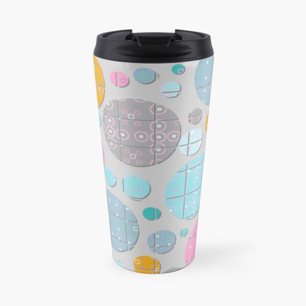 Colorful Circles Squared Pattern Travel Coffee Mug