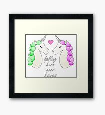 Horn over Hooves (in Love)- Unicorns Framed Print