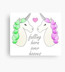 Horn over Hooves (in Love)- Unicorns Metal Print