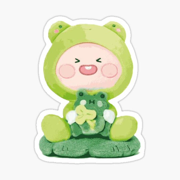 Kakao Friends Green Vacation Frog Apeach Sticker For Sale By Muhammadwyatt9 Redbubble 0873