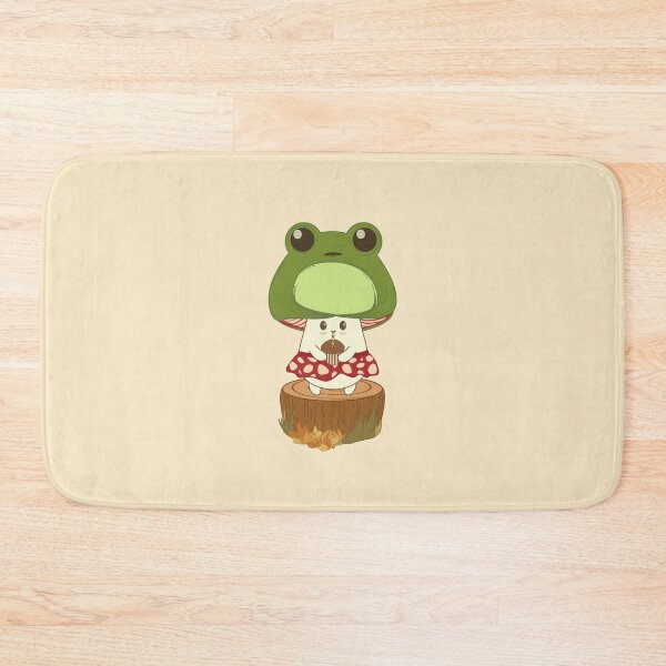 Item preview, Cute Mushroom in Frog Cap Disguise drinking acorn juice designed and sold by KateAngelaArt.