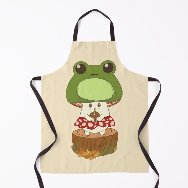 Item preview, Cute Mushroom in Frog Cap Disguise drinking acorn juice designed and sold by KateAngelaArt.