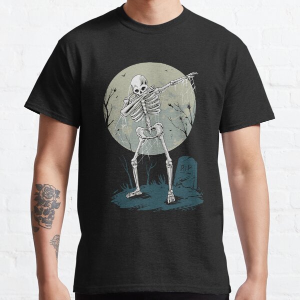 Camiseta gráfica de baloncesto de esqueleto de manga corta que brilla en la  oscuridad de Halloween para niños