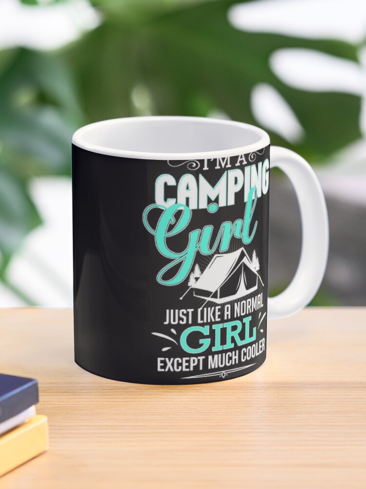 Camping Just A Woman Who Loves Camping Ceramic Coffee Mug