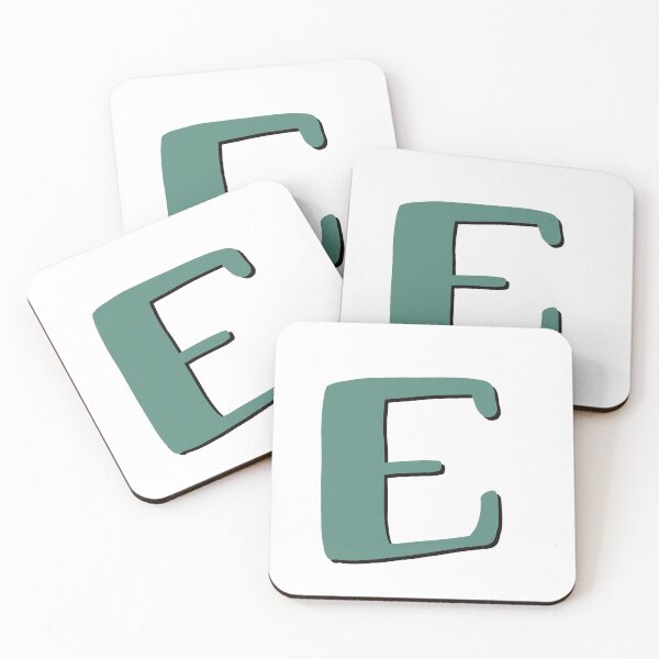 Item preview, Letter E initial monogram alphabet capital E in green designed and sold by Antique-Gifts.
