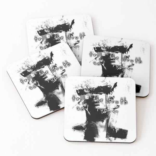 Item preview, TELL THE TRUTH AND RUN... Painting black / Cool and Funny quotes designed and sold by DRK7DSGN.