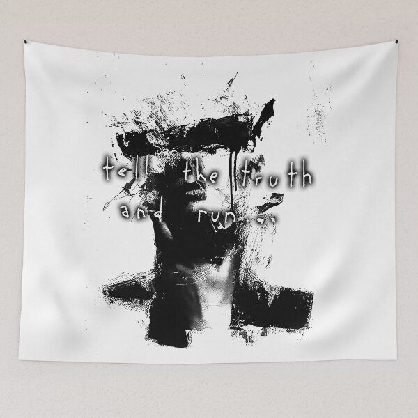 Item preview, TELL THE TRUTH AND RUN... Painting black / Cool and Funny quotes designed and sold by DRK7DSGN.