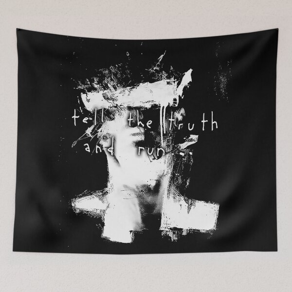 Item preview, TELL THE TRUTH AND RUN... Painting white / Cool and Funny quotes designed and sold by DRK7DSGN.