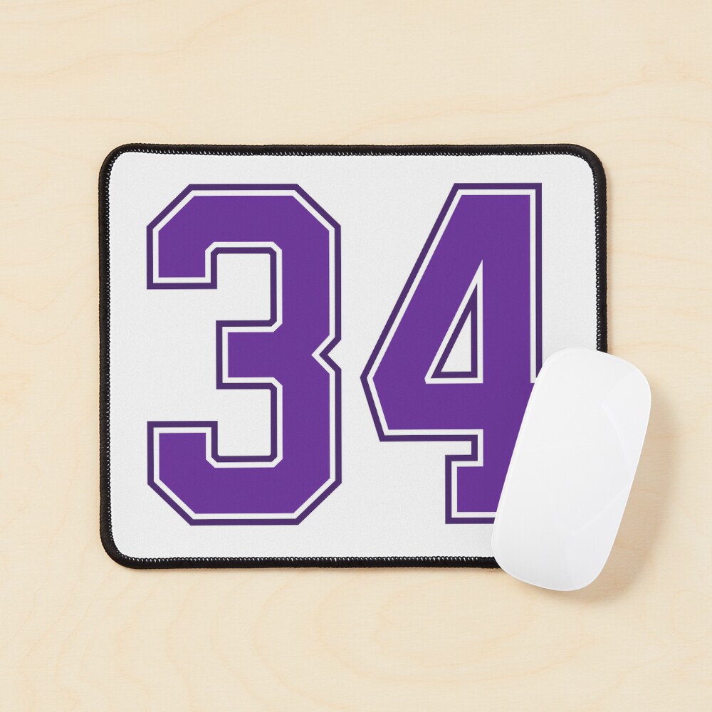 Purple Number 34 lucky sports jersey thirty four
