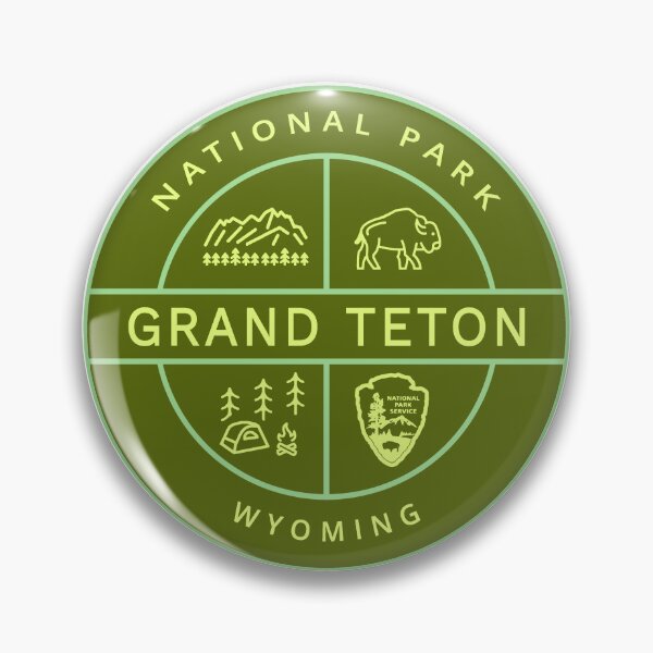 Vista previa del artículo con la obra «Logotipo heráldico del Parque Nacional Grand Teton», diseñado y vendido por VanyaKar.