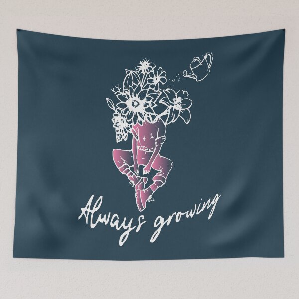 Item preview, pink always growing floral mental health designed and sold by XXgooddeedXX.
