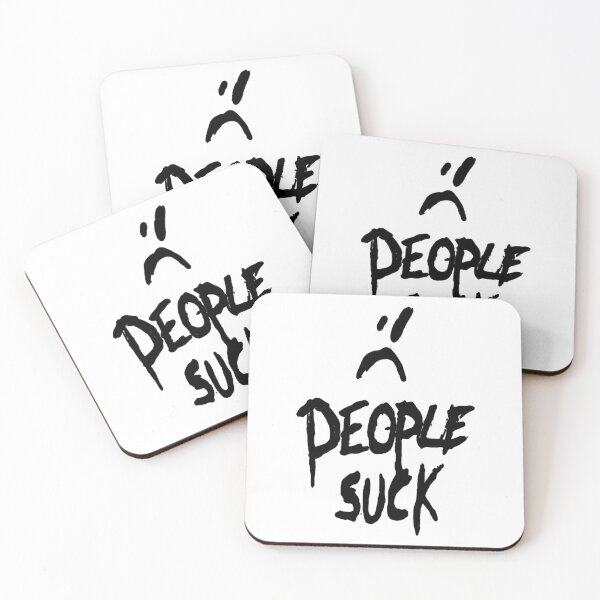 Item preview, PEOPLE SUCK :( black / Cool and Funny quotes designed and sold by DRK7DSGN.