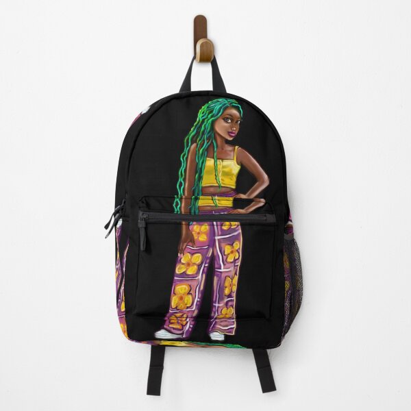 Item preview, Cool edgy girl wearing bright flowery outfit with green dread locks and camera phone- watching you watching me designed and sold by Artonmytee.