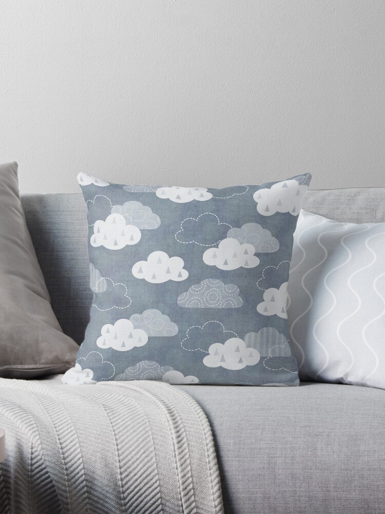 Thumbnail 1 of 4, Pillow, Rain Clouds designed and sold by daisy-beatrice.