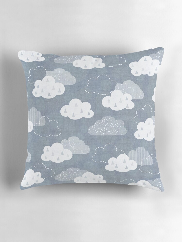Thumbnail 3 of 4, Pillow, Rain Clouds designed and sold by daisy-beatrice.