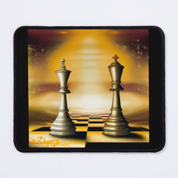 Item preview, Chess King and Queen with Golden Background Digital Art designed and sold by GambitChess.