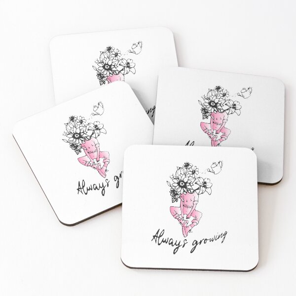 Item preview, black pink always growing floral mental health designed and sold by XXgooddeedXX.