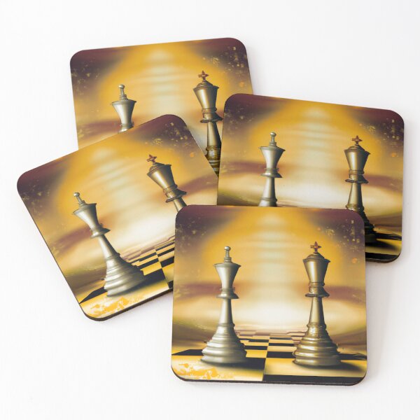 Item preview, Chess King and Queen with Golden Background Digital Art designed and sold by GambitChess.
