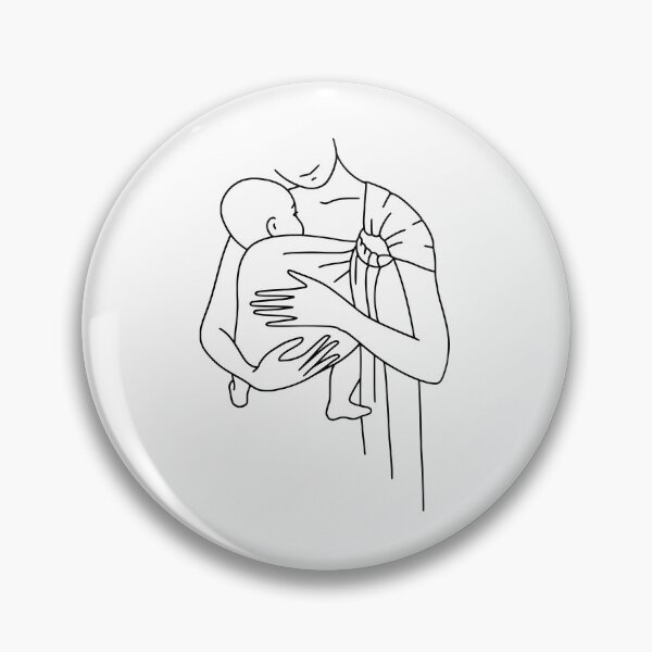 Artikelvorschau, Line art babywearing. Hand drawn family. entworfen und verkauft von AnmarkArt.