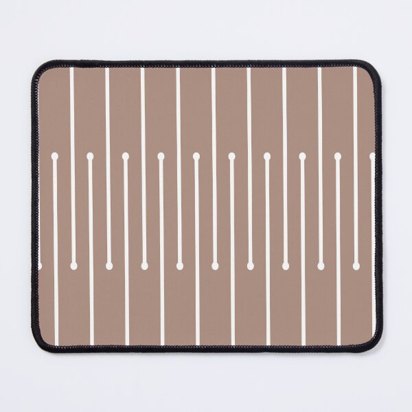 Artikelvorschau, Mid-tone Brown White Minimal Stripe Polka Dot Pattern Pairs 2023 COTY Redend Point SW 9081 entworfen und verkauft von ColorOfTheYears.