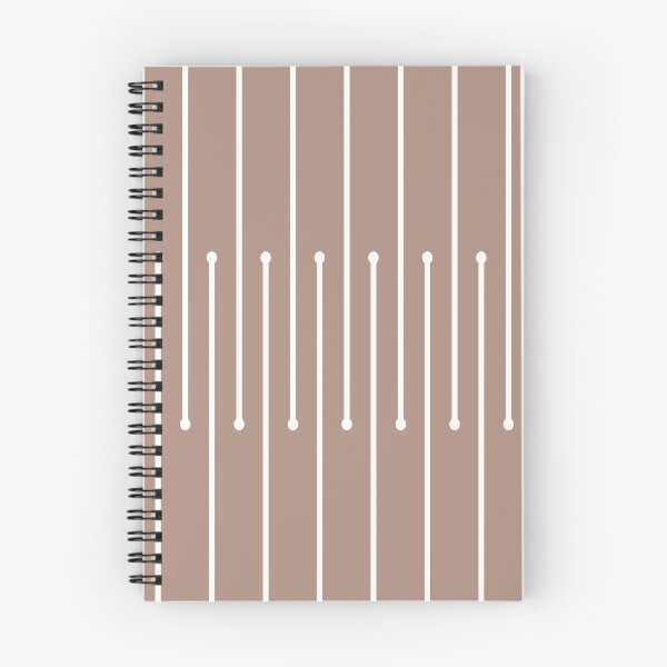 Artikelvorschau, Mid-tone Brown White Minimal Stripe Polka Dot Pattern Pairs 2023 COTY Redend Point SW 9081 entworfen und verkauft von ColorOfTheYears.