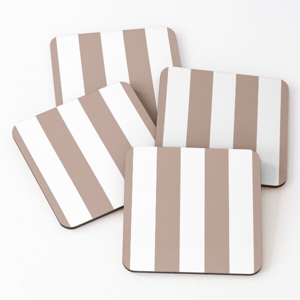 Item preview, Mid-tone Brown White Minimal Vertical Stripe Pattern Pairs 2023 COTY Redend Point SW 9081 designed and sold by ColorOfTheYears.