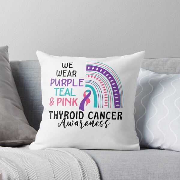 Item preview, Purple Teal Pink Thyroid Cancer Awareness Shirt, Rainbow Awareness, Thyroid Cancer Warrior, Cancer Support designed and sold by NgocCong.