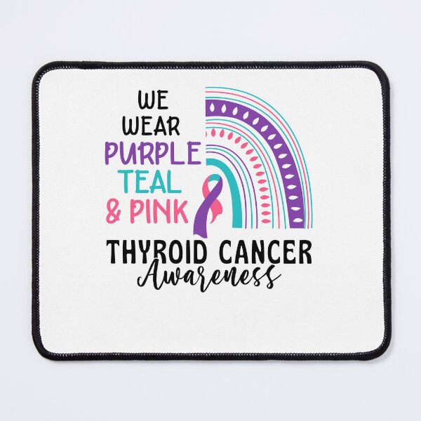 Item preview, Purple Teal Pink Thyroid Cancer Awareness Shirt, Rainbow Awareness, Thyroid Cancer Warrior, Cancer Support designed and sold by NgocCong.