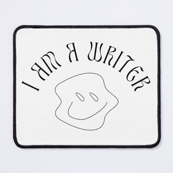 Item preview, I am a writer. Black squiggle smiley face design. designed and sold by CreativeStrand.