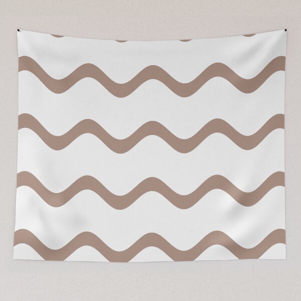 Artikelvorschau, Mid-tone Brown White Rippled Horizontal Stripe Pattern Pairs 2023 COTY Redend Point SW 9081 entworfen und verkauft von ColorOfTheYears.