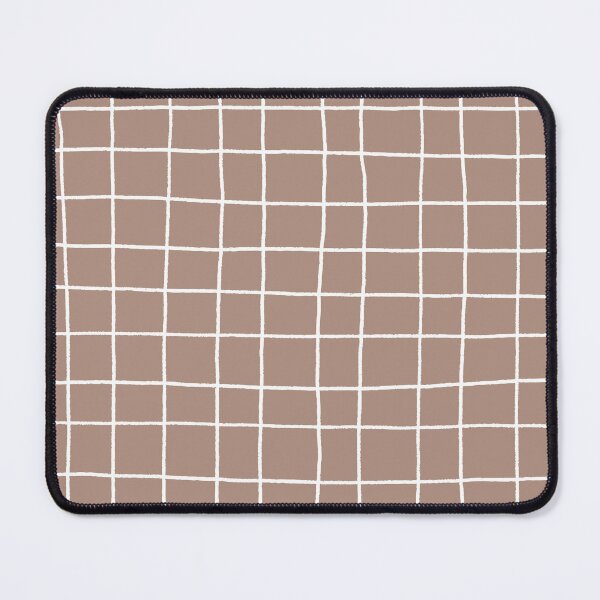 Artikelvorschau, Mid-tone Brown White Thin Checkerboard Square Grid Pattern Pairs 2023 COTY Redend Point SW 9081 entworfen und verkauft von ColorOfTheYears.