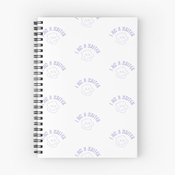 Item preview, I am a writer. Blue squiggle smiley face design. designed and sold by CreativeStrand.