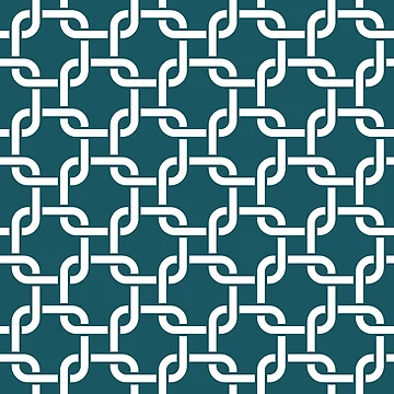 Artwork thumbnail, Dark Turquoise Interlocking Square Pattern by patternplaten