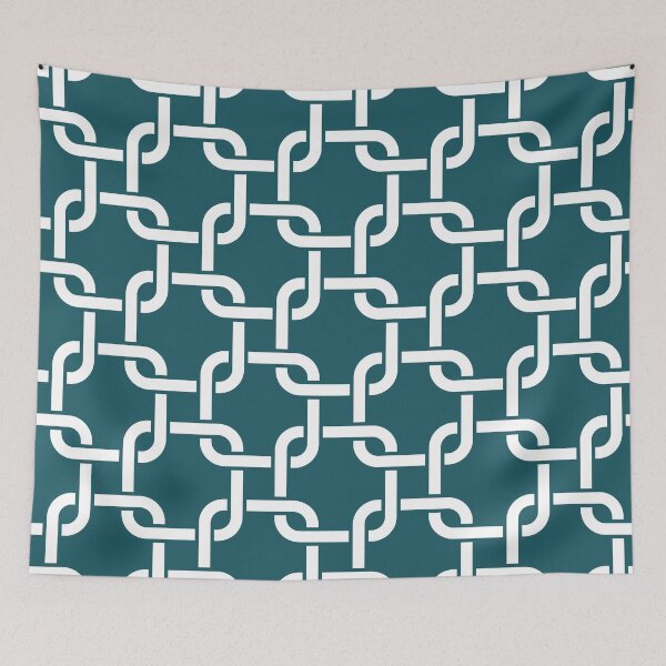 Item preview, Dark Turquoise Interlocking Square Pattern designed and sold by patternplaten.